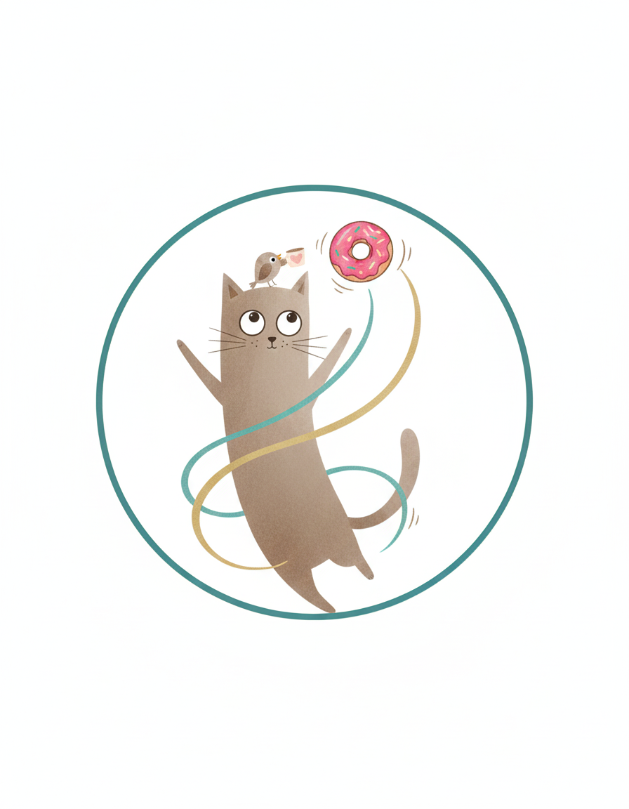 Illustrazione ad acquerello di un gatto che danza
