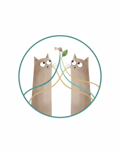 Illustrazione ad acquerello di due gatti